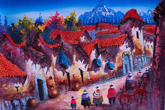 ORIGINAL ARTWORK Acrylic on canvas Peru - Cusco streets