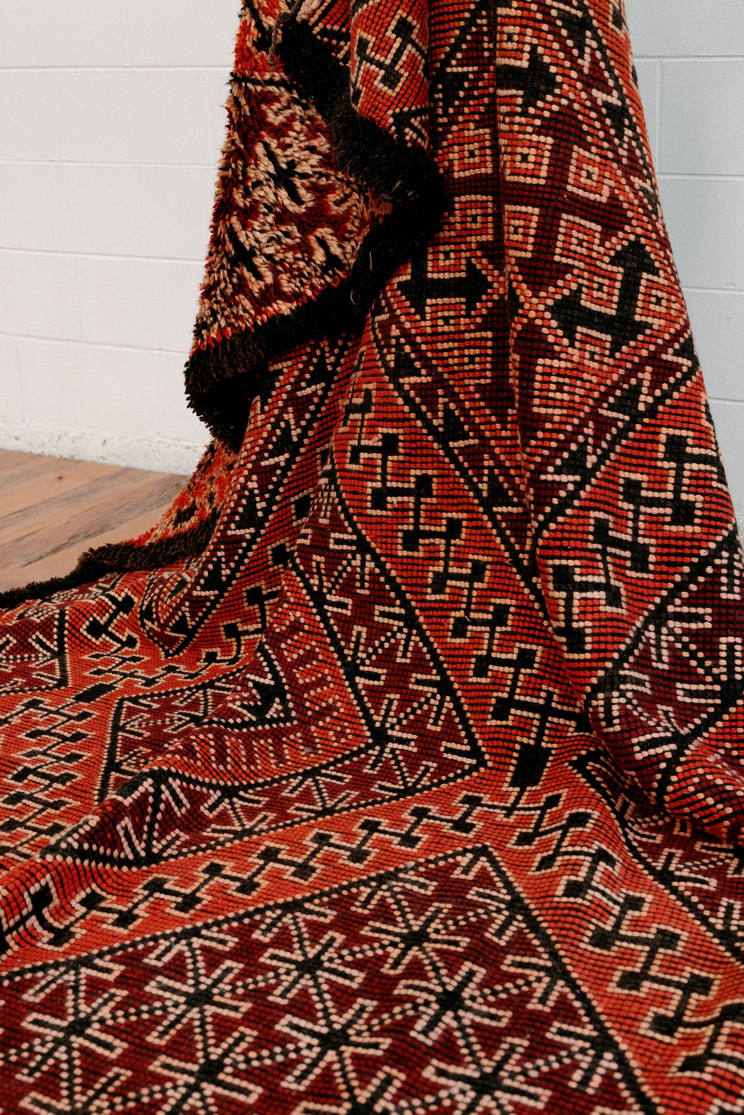 Traditional Red tones Vintage Moroccan Boujaad Rug 3950 x 2000 mm