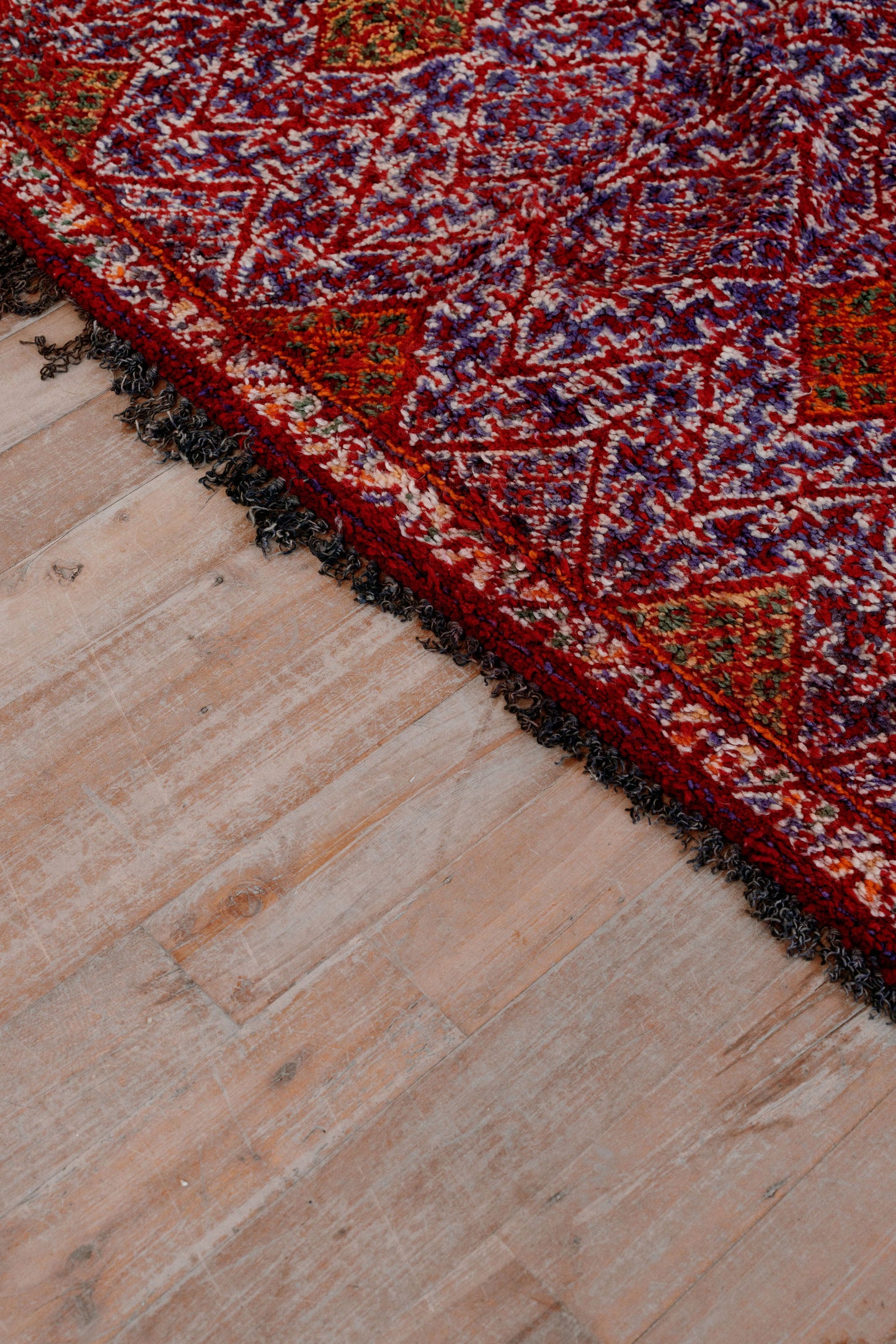 Red & Purple- Vintage Moroccan Boujaad Rug 3650 x 2100 mm