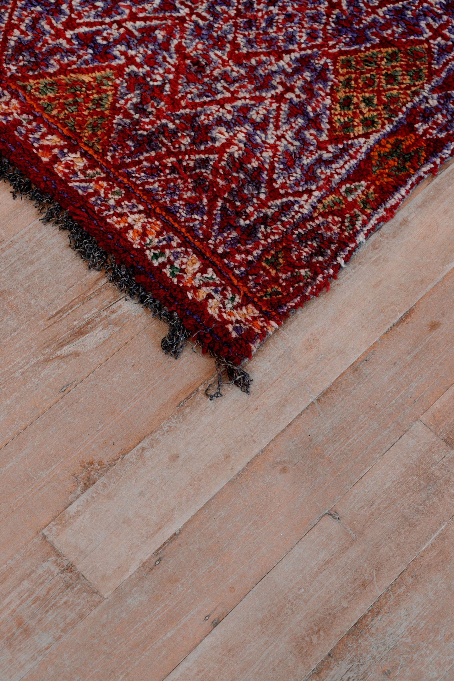 Red & Purple- Vintage Moroccan Boujaad Rug 3650 x 2100 mm
