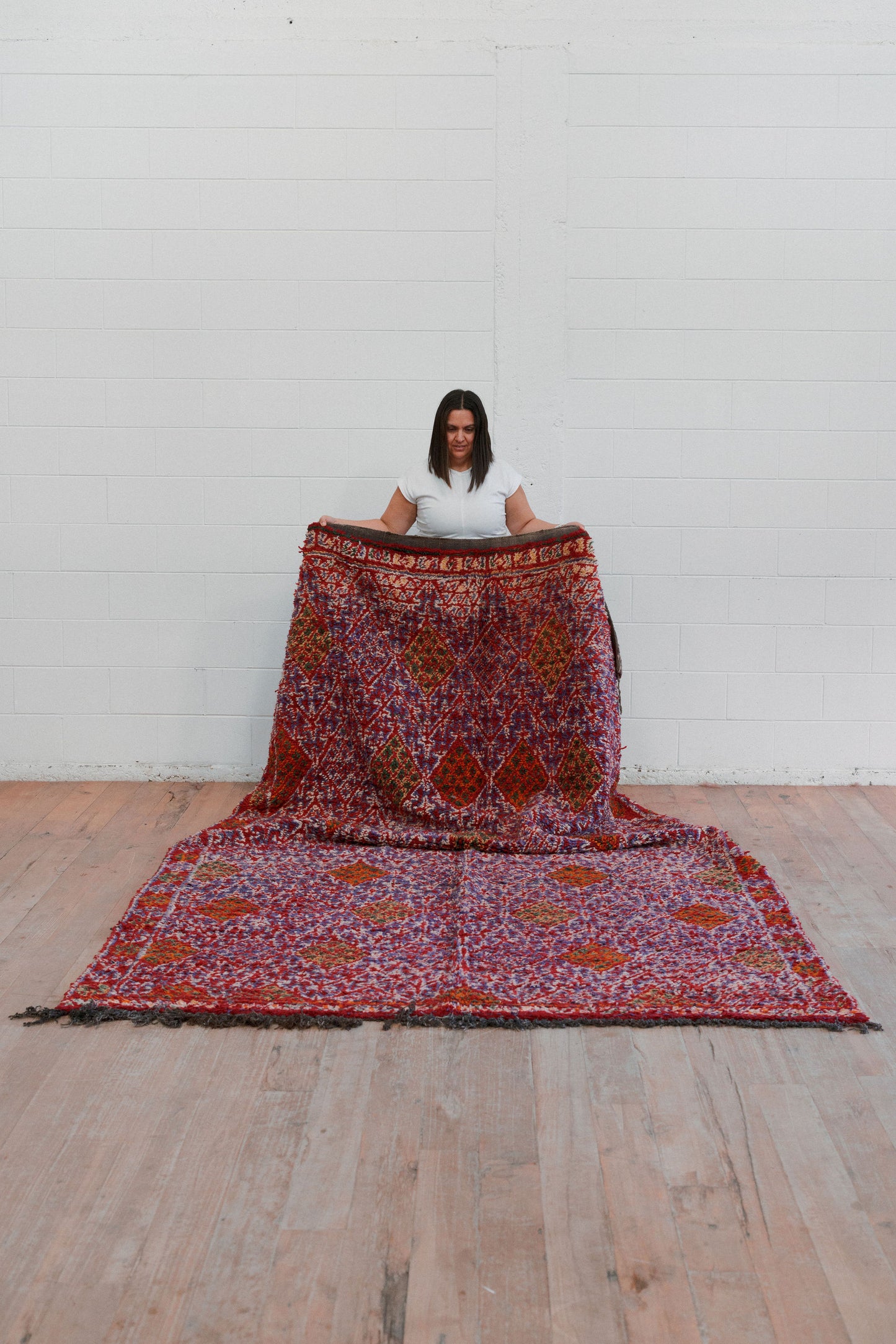 Red & Purple- Vintage Moroccan Boujaad Rug 3650 x 2100 mm