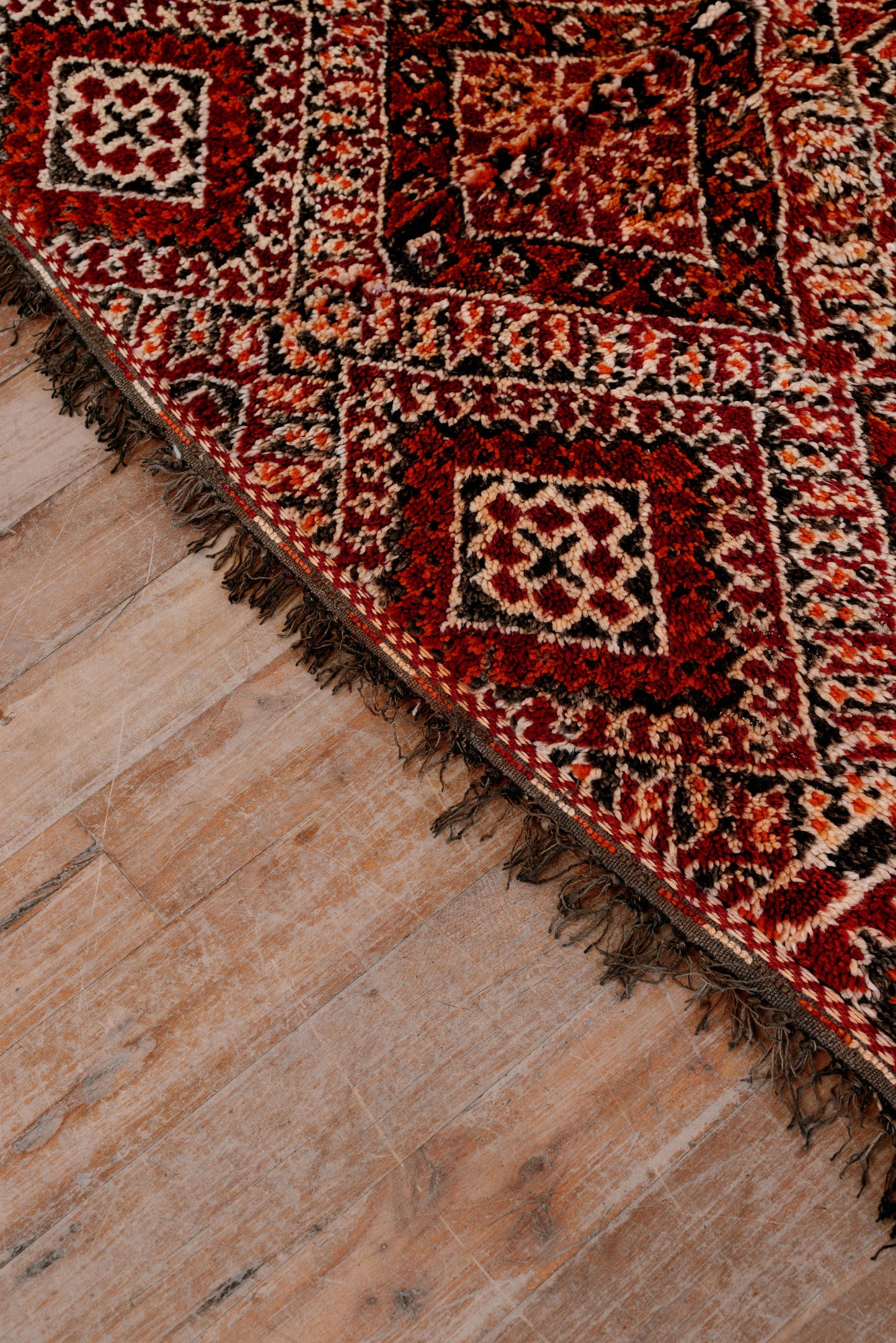 Red and Orange Vintage Moroccan Boujaad Rug  3800 x 1800 mm