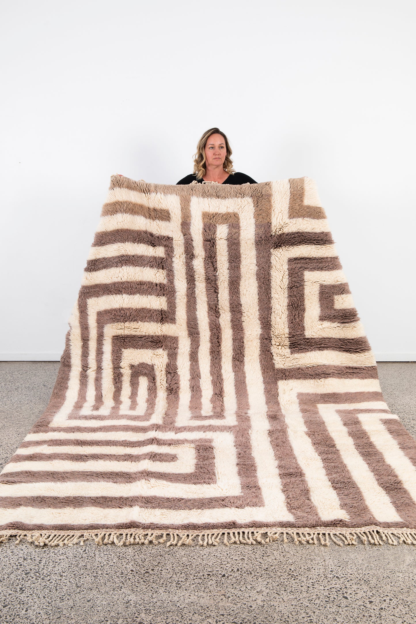 Brown & Beige New Moroccan Beni M'Rirt Rug - 3060 x 2120mm