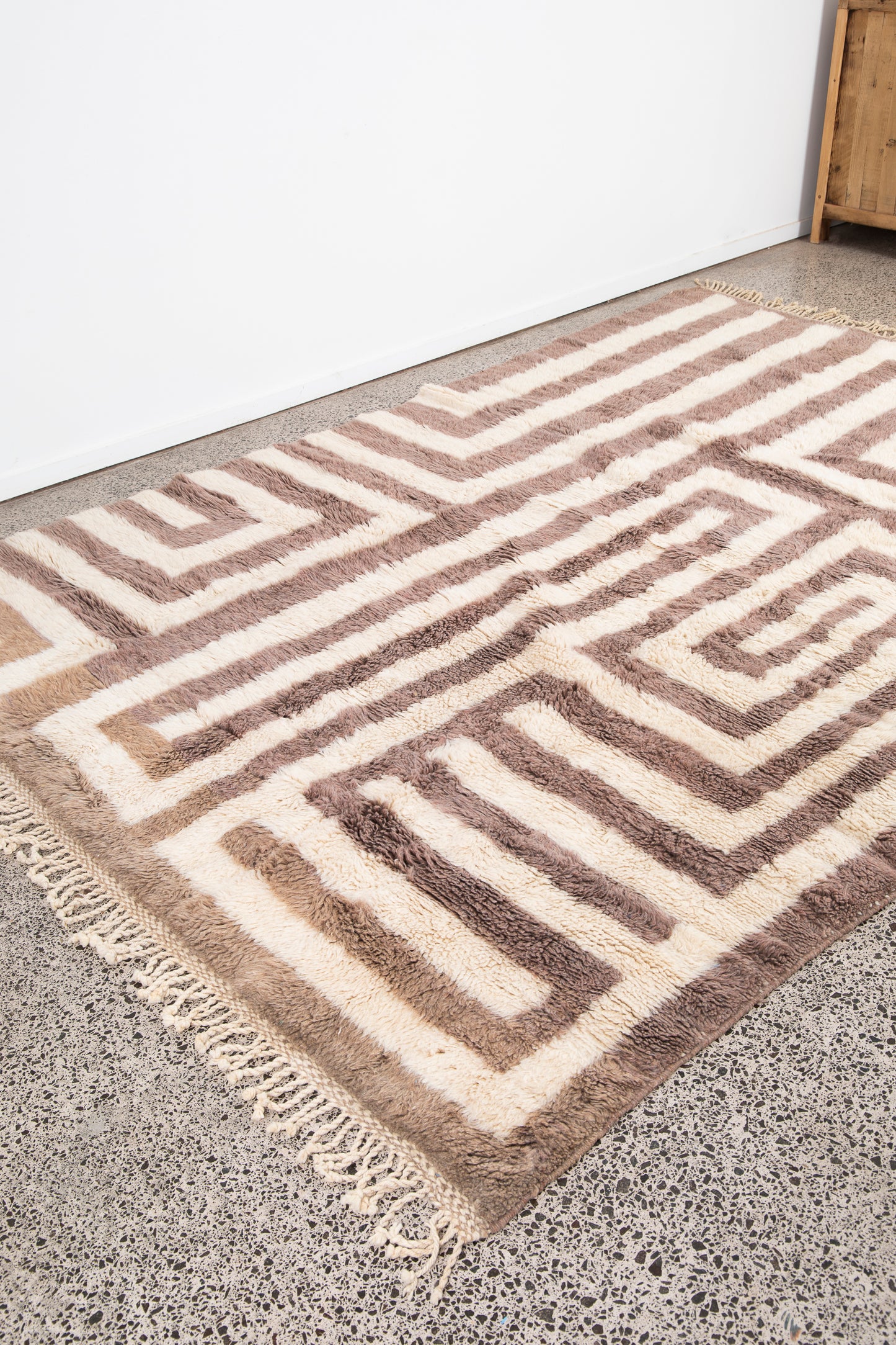 Brown & Beige New Moroccan Beni M'Rirt Rug - 3060 x 2120mm