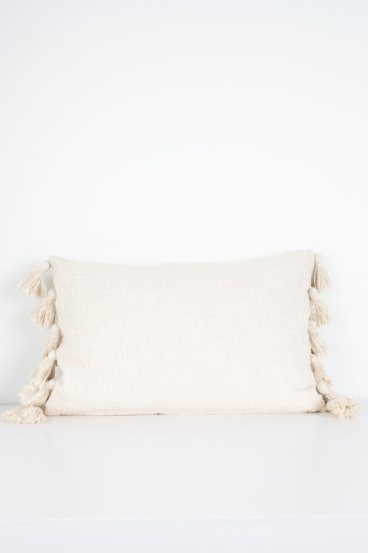 Cushion Cover with Tassels - Off White