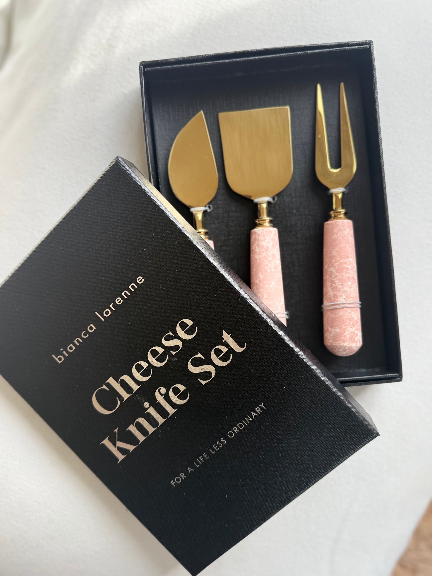 Cheese Knife Set - Pink Marble