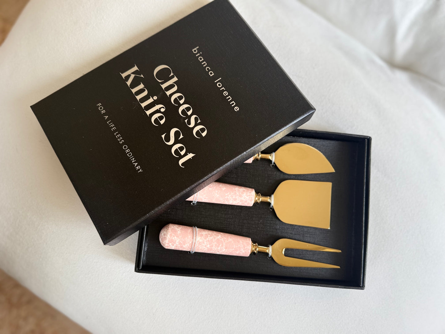 Cheese Knife Set - Pink Marble