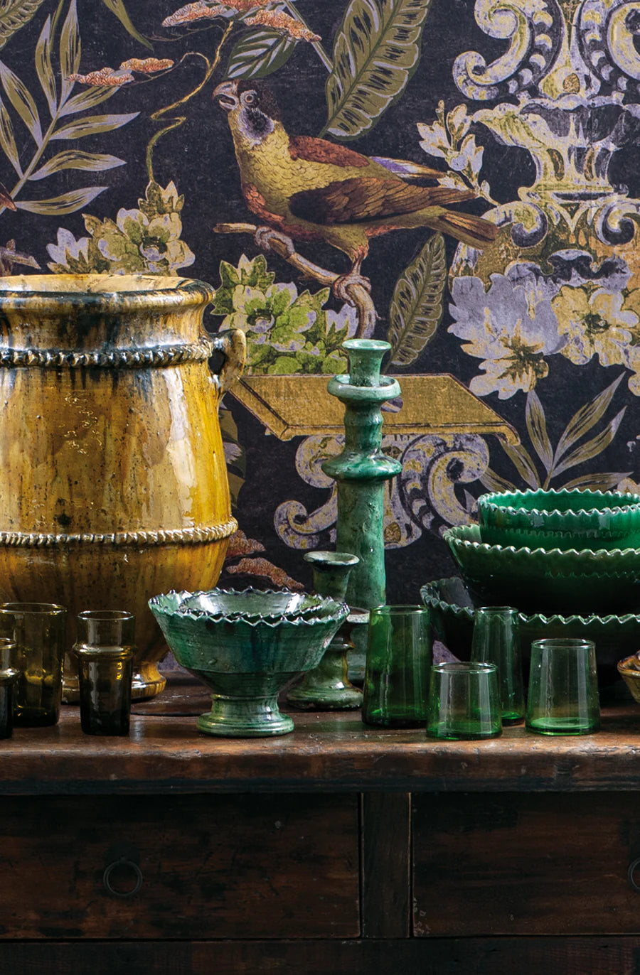 Moroccan Green Wine Glass