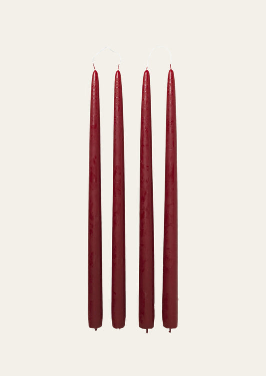 Broste Taper Candle - Burgundy Set of 4