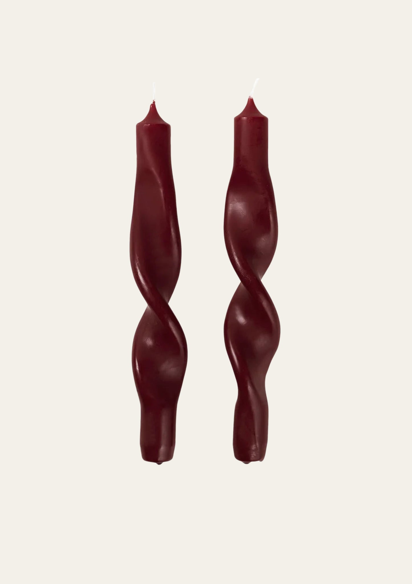 Broste Twist Candle - Burgundy - Set of 2