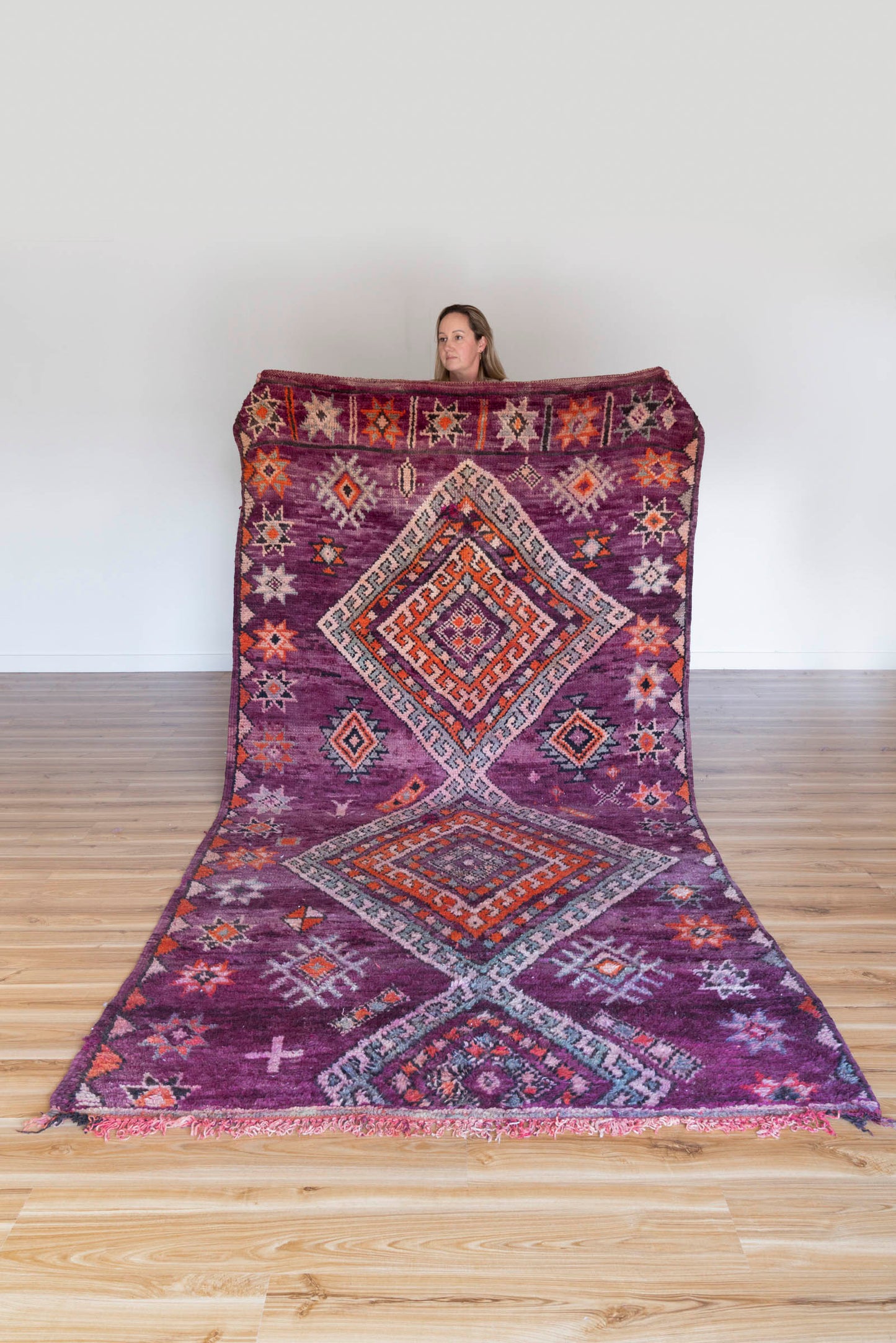 Purple Vintage Moroccan Boujaad Rug - Majidah- 3200 x 1650mm