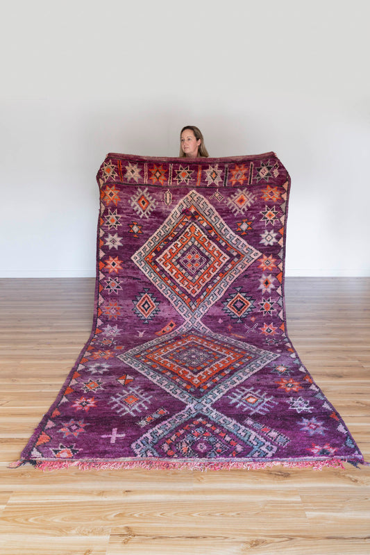 Purple Vintage Moroccan Boujaad Rug - Majidah- 3200 x 1650mm