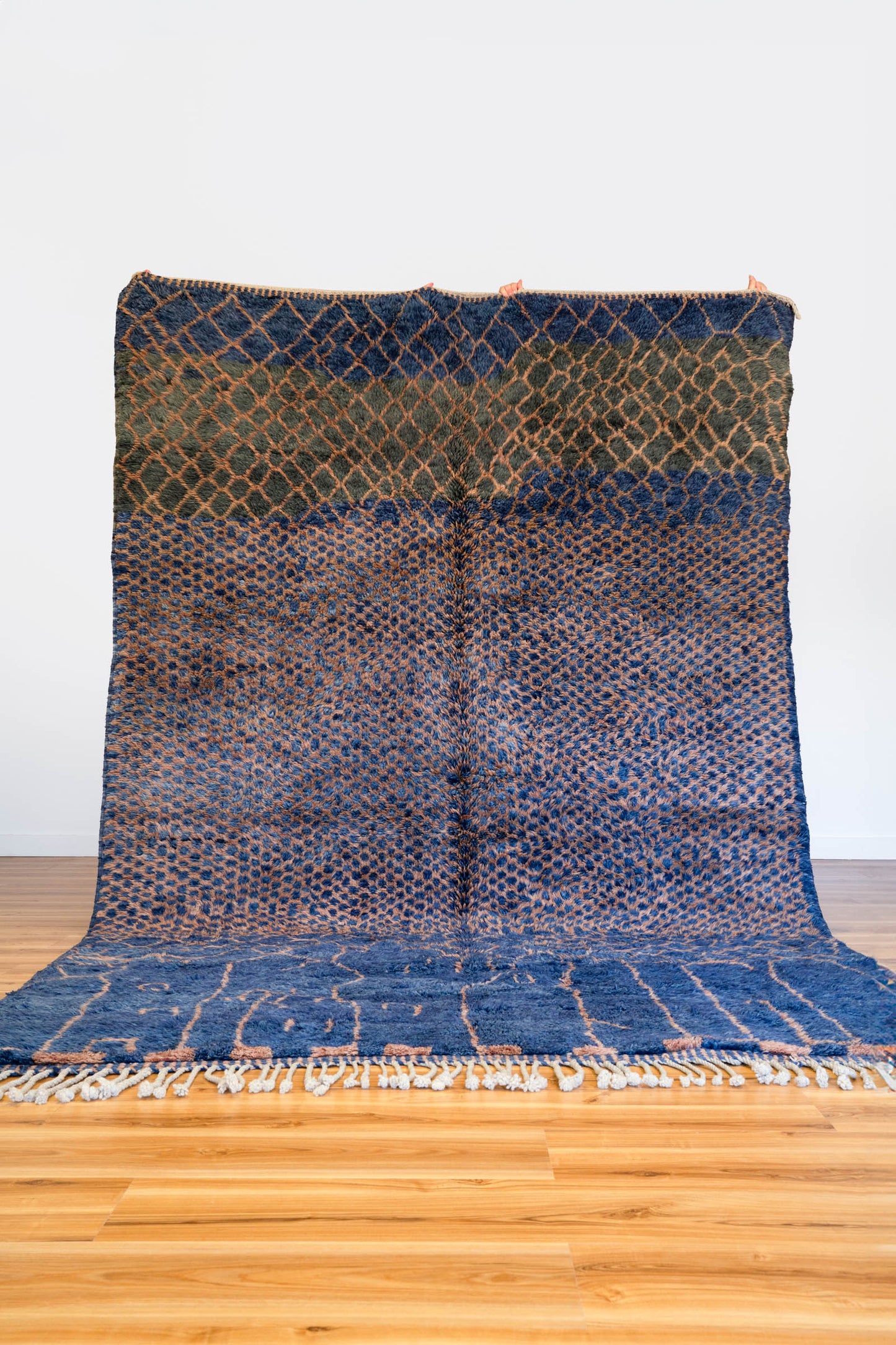 New Blue & Gold  Moroccan Beni M'Rirt  Rug  3200 x 2050mm