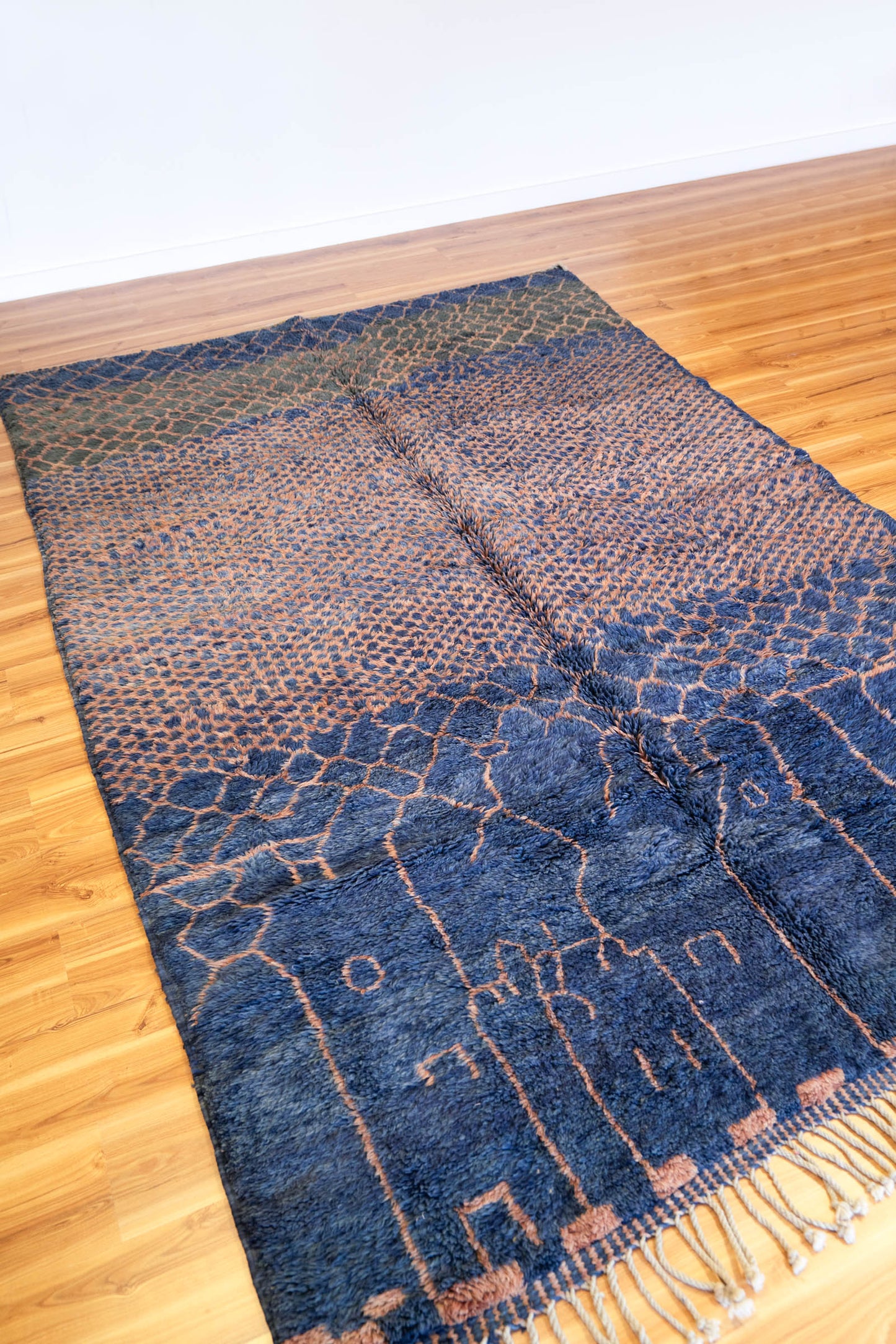 New Blue & Gold  Moroccan Beni M'Rirt  Rug  3200 x 2050mm