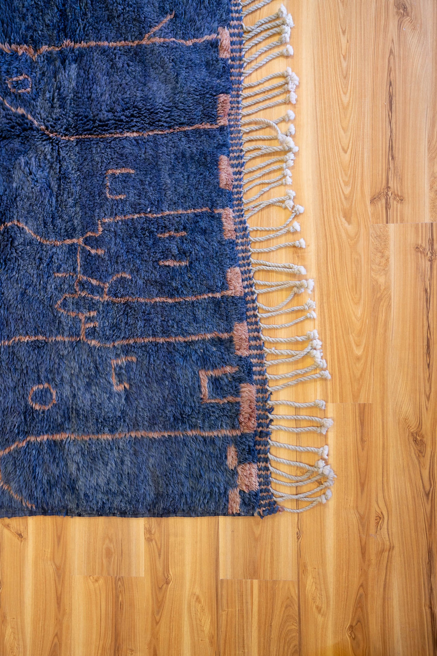 New Blue & Gold  Moroccan Beni M'Rirt  Rug  3200 x 2050mm