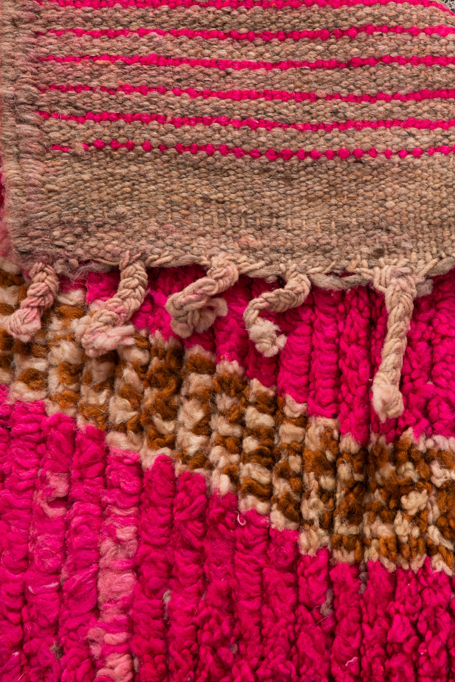 Made-to-Order Moroccan Boujaad Wool Runner 91 – Hot Pink, Orange & Black – 70 × 610 cm