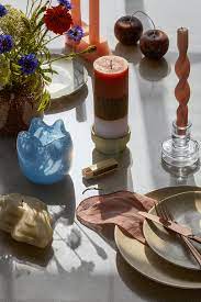 Broste Twist Candle - Burgundy - Set of 2