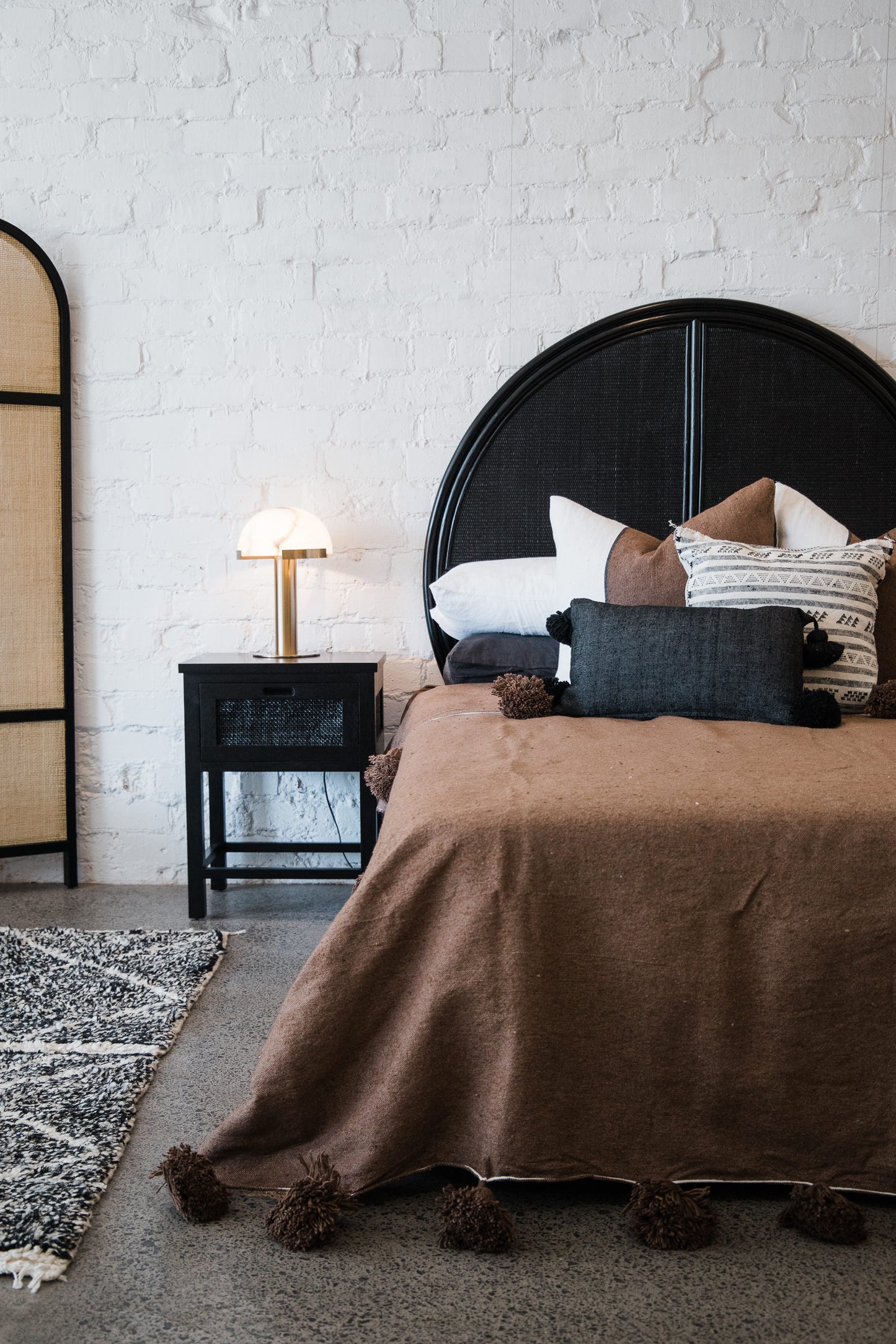 Pom Pom Cushion - White