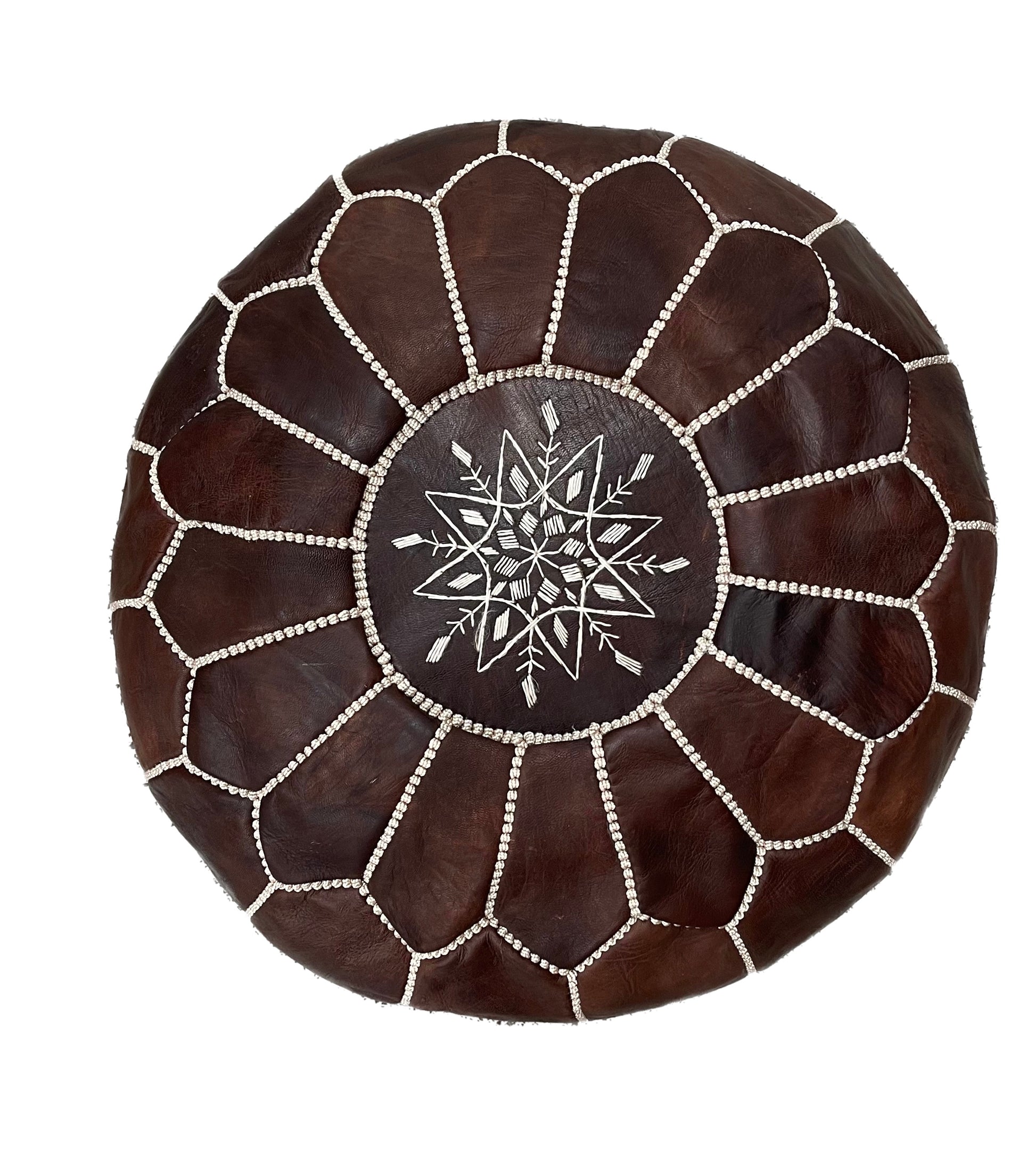 Bohzali Moroccan Leather Pouf nz Black