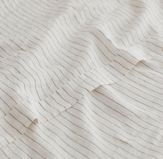 Olive Pinstripe Round Tablecloth