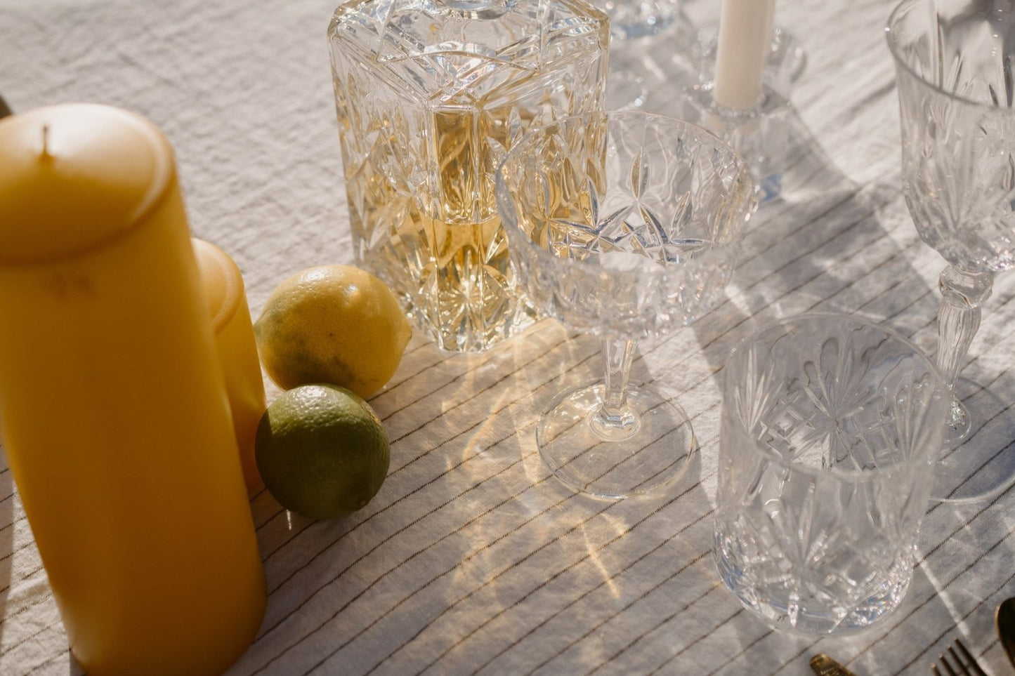 Olive Pinstripe Rectangle Tablecloth