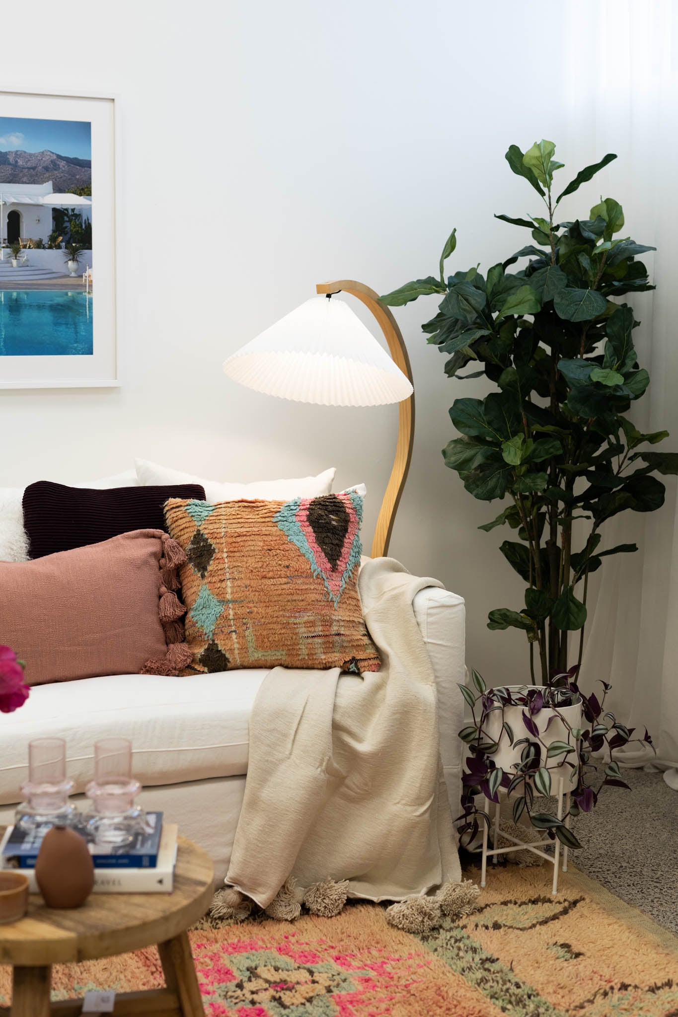 Oyster Pom Pom Blanket Bohzali NZ