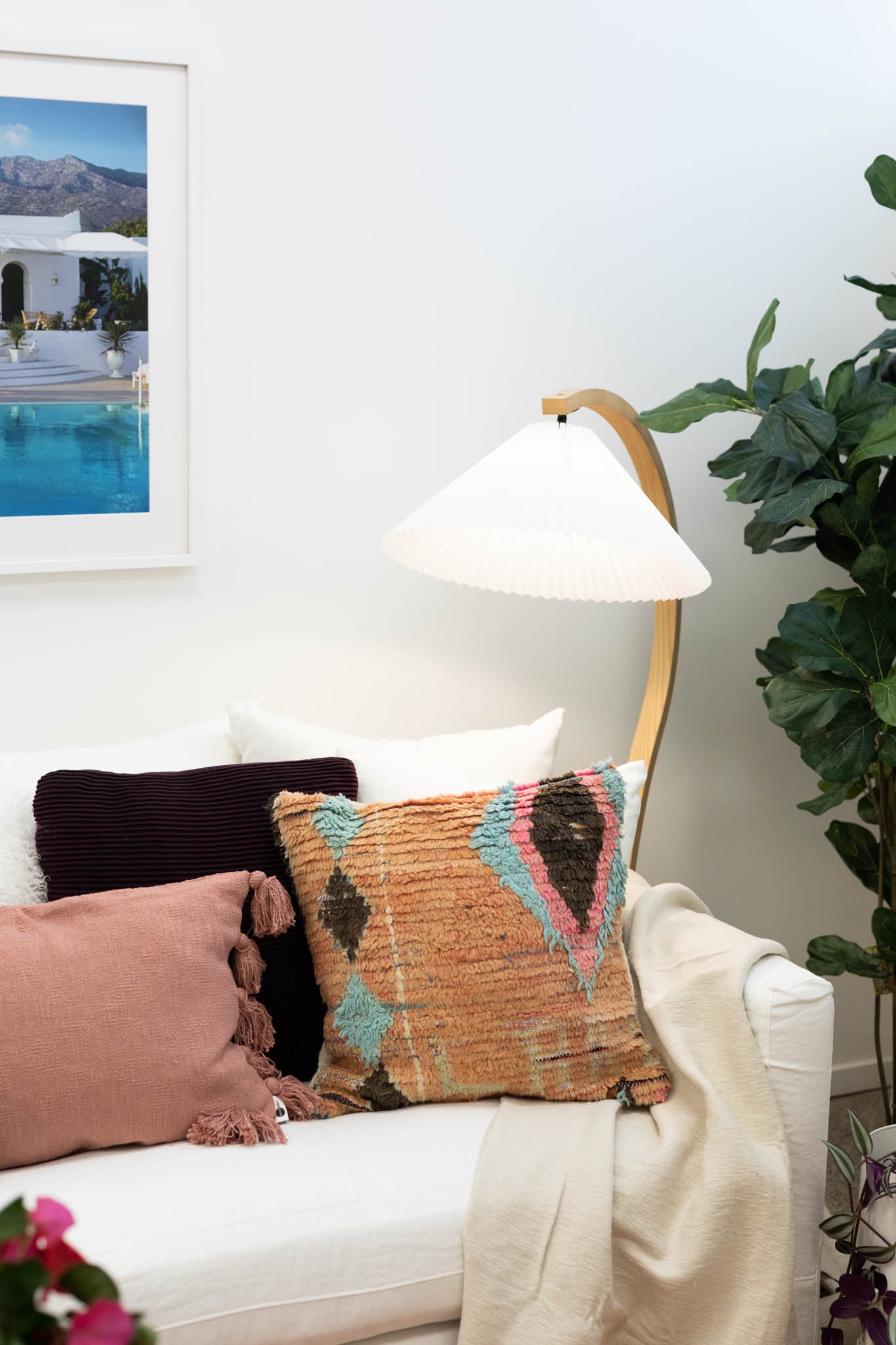 Oyster Pom Pom Blanket Bohzali NZ