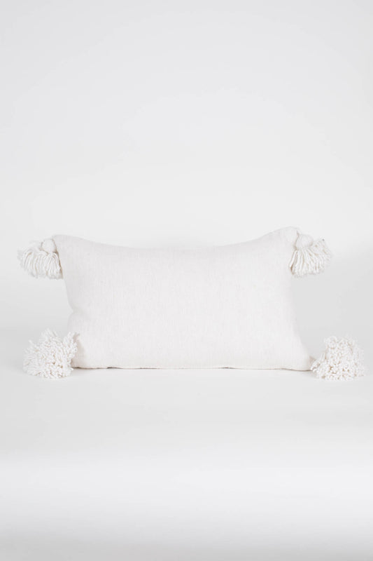 Pom Pom Cushion - White