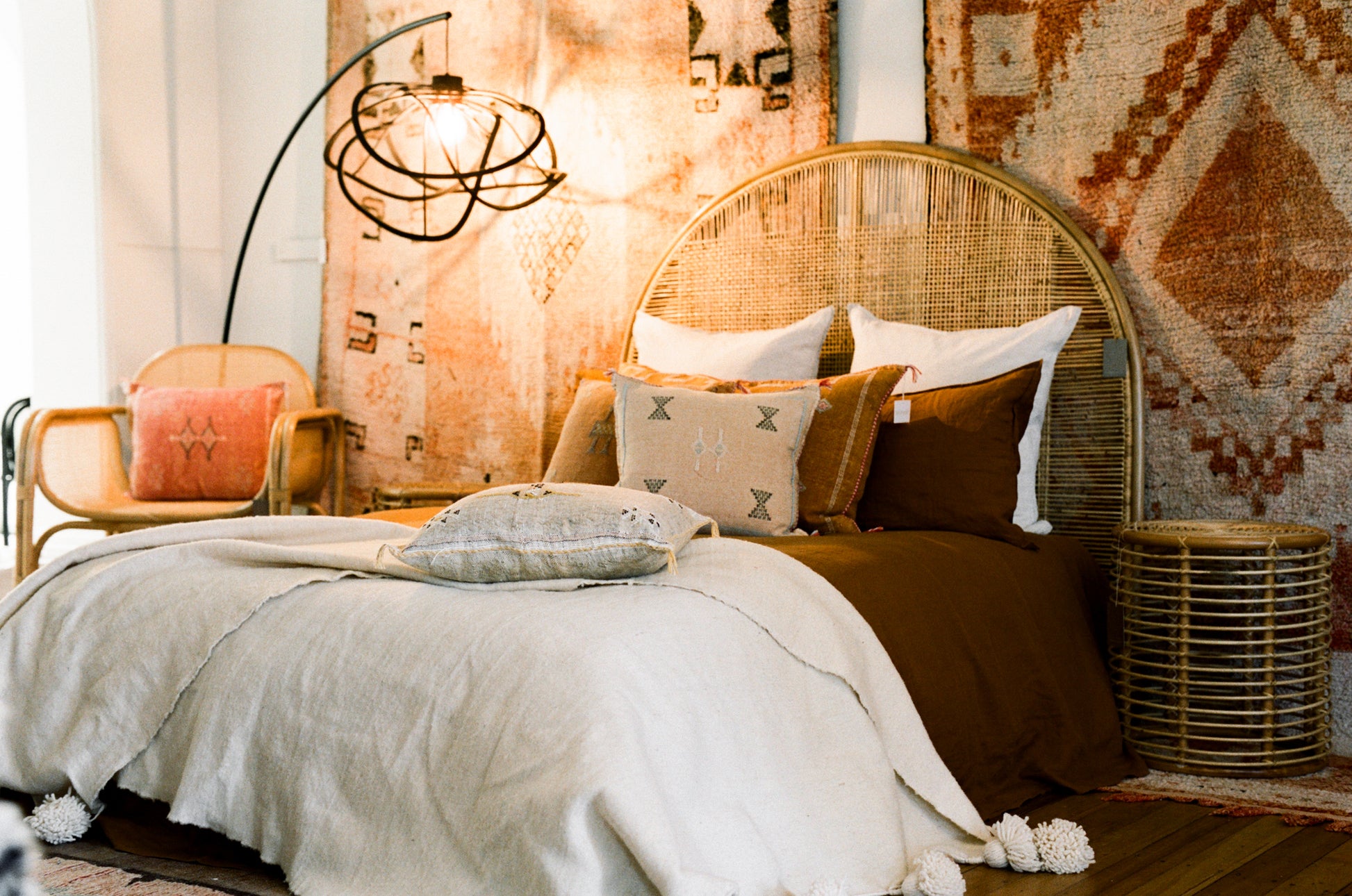 Black Pom Pom Blanket Bohzali NZ