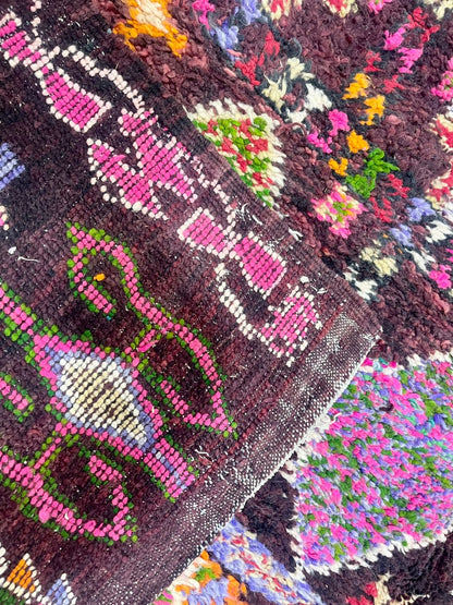 Vintage Moroccan Boujaad Rug - Geometric pink  -  365 x 200 mm
