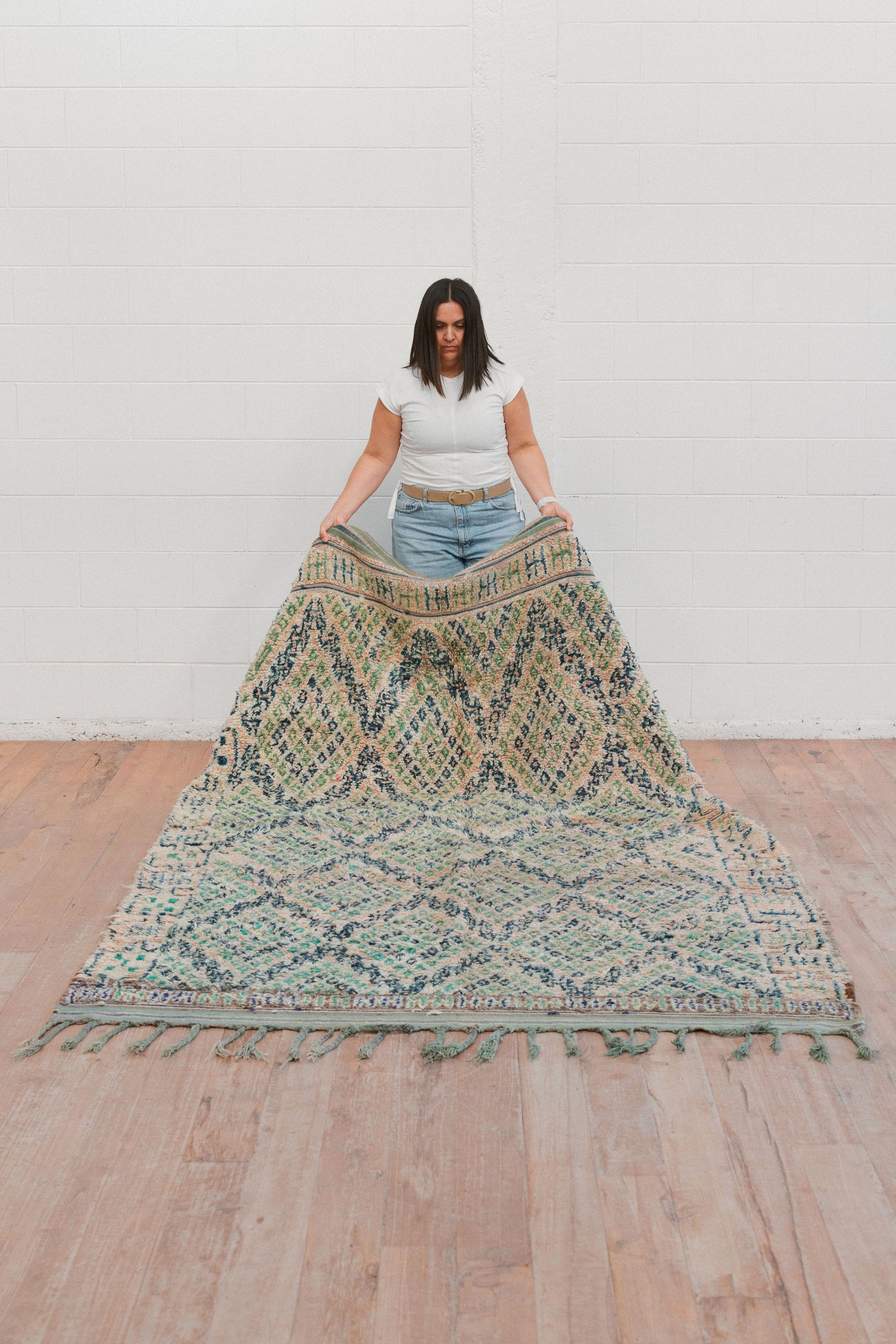 Zumarrad Emerald 310 x 175 mm Vintage Moroccan Boujaad Rug