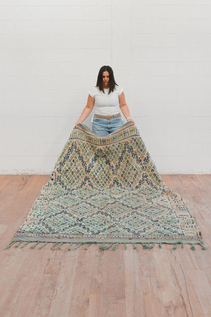 Zumarrad Emerald 310 x 175 mm Vintage Moroccan Boujaad Rug