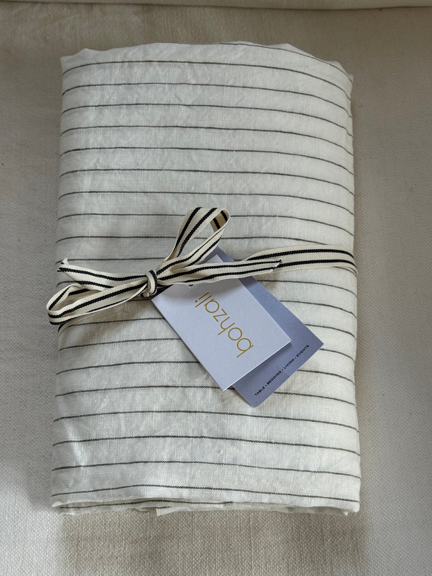 Olive Pinstripe Rectangle Tablecloth