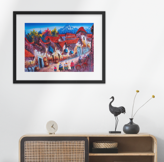 Acrylic Hand Painting unframe 50 cm  x 42 cm - Cusco