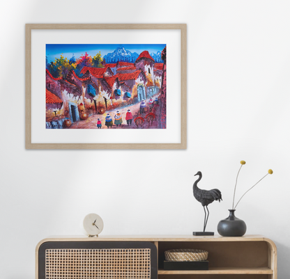 Acrylic Hand Painting unframe 50 cm  x 42 cm - Cusco