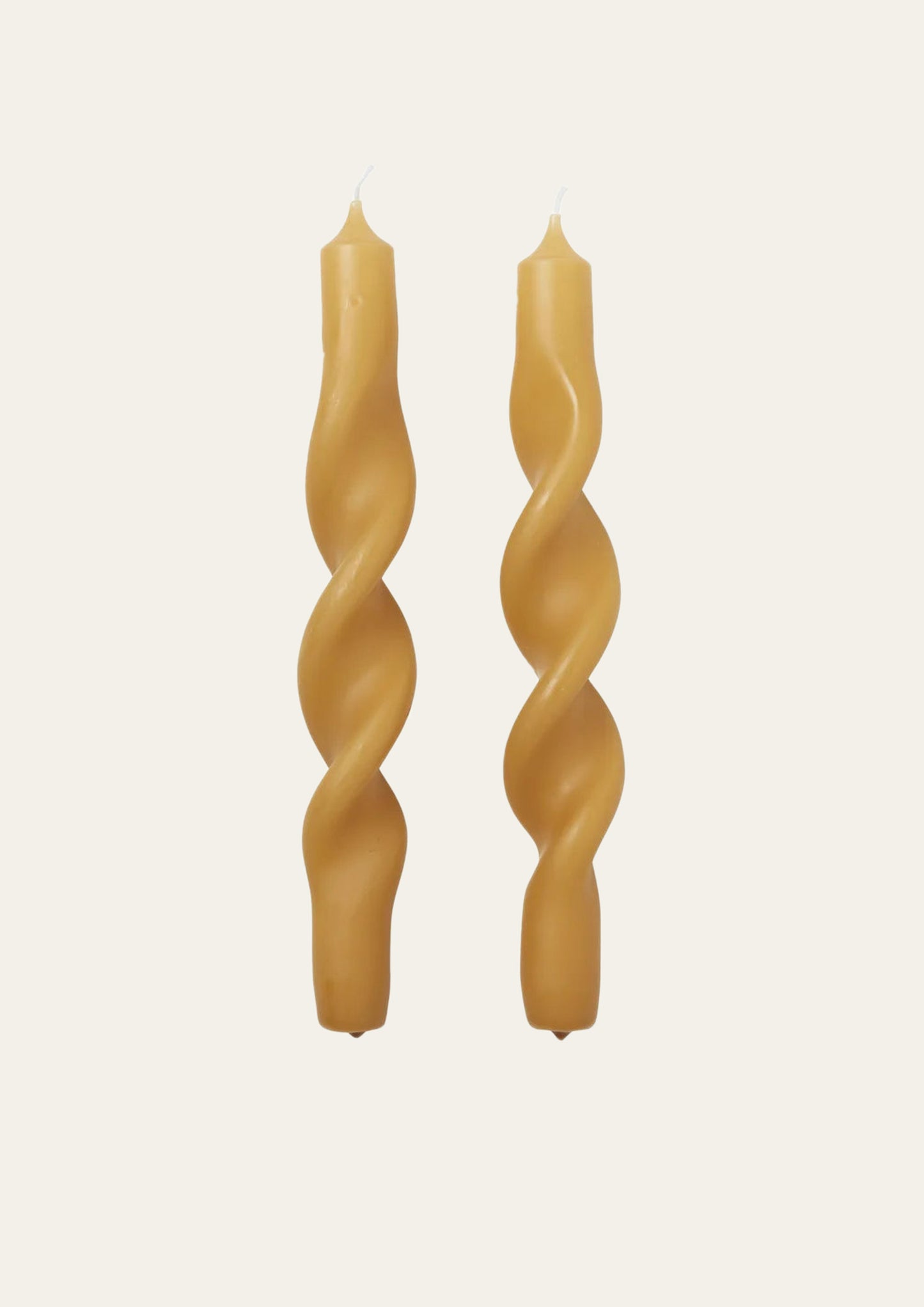 Broste Twist Candle - Golden Yellow - Set of 2