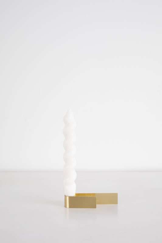 Brass Roll Candle Holder