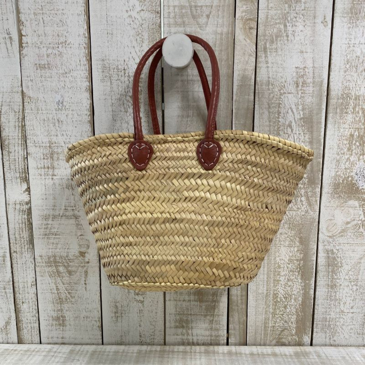 Woven Market Basket - Rustic Red