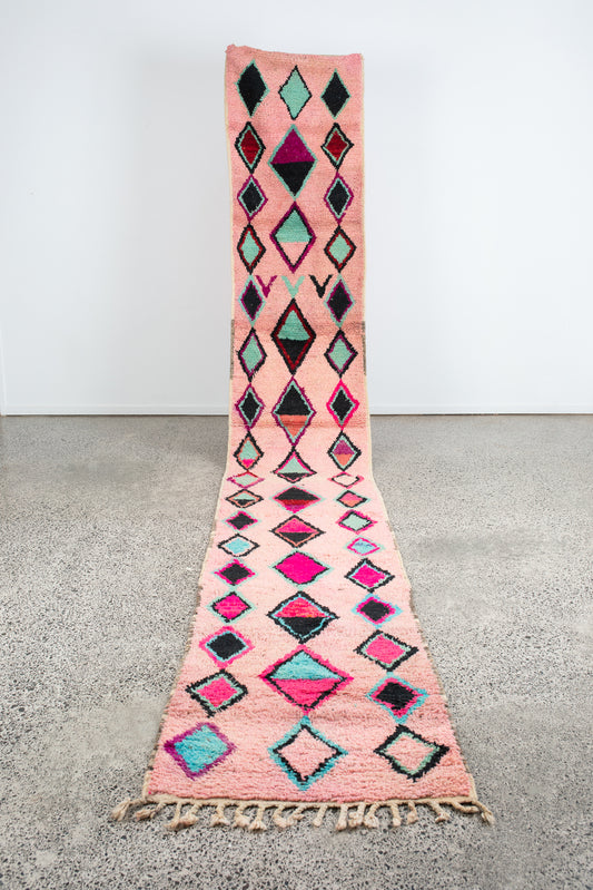Bohzali NZ, Modern Moroccan Boujaad Hall Floor Runner rug - runner 51