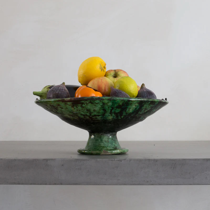 Moroccan Green Pedestal Bowl - Medium