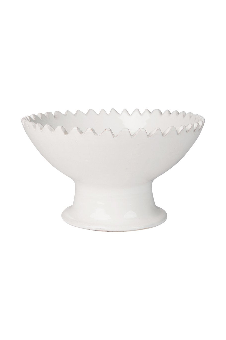 Moroccan White Zigzag Pedestal Bowl Bohzali nz